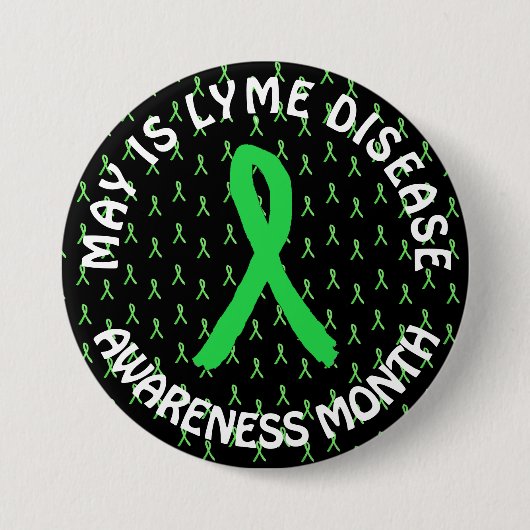 May is Lyme Disease認識度月リボンボタン 缶バッジ (正面)