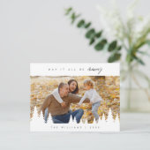 May It All メリー Be，家族写真，ミニマル ポストカード (スタンド正面)