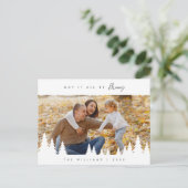 May It All メリー Be，家族写真，ミニマル ポストカード (スタンド正面)