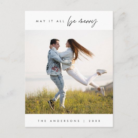 May It All メリー Be, Christmas Family Photo ポストカード (正面)