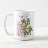 May Month Flower Lily of the Valley Hawthorn Fancy コーヒーマグカップ (左)