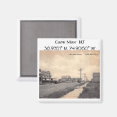 May NJマップ座標ヴィンテージスタイル マグネット (正面/裏面)