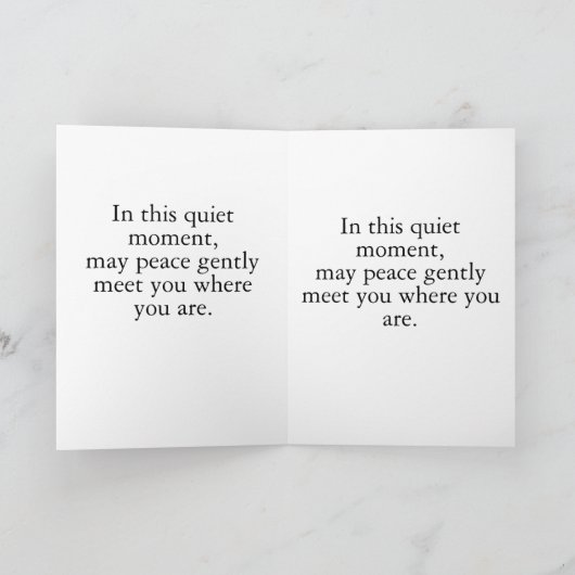 May Peace Find You – Minimalist Sympathy Card Temp カード (内部)