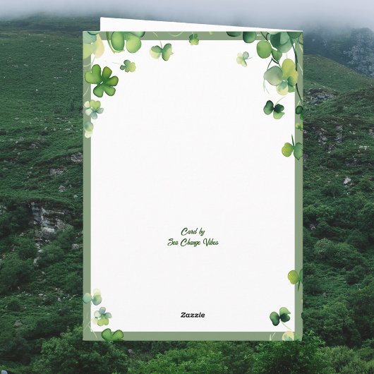 May Peace n Plenty Irish Blessing Shamrock Lantern カード