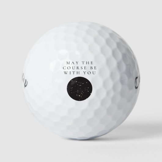 「May the Course Be With You」ユーモアSFファン向け ゴルフボール (正面)