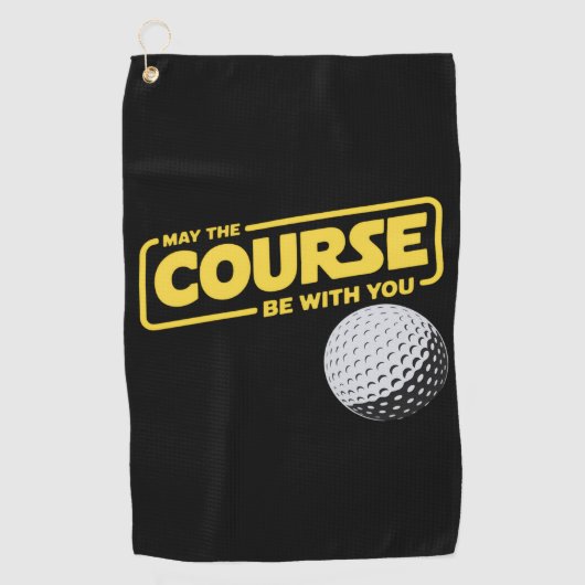 May The Course Be With You Funny Golf Golfing ゴルフタオル (正面)