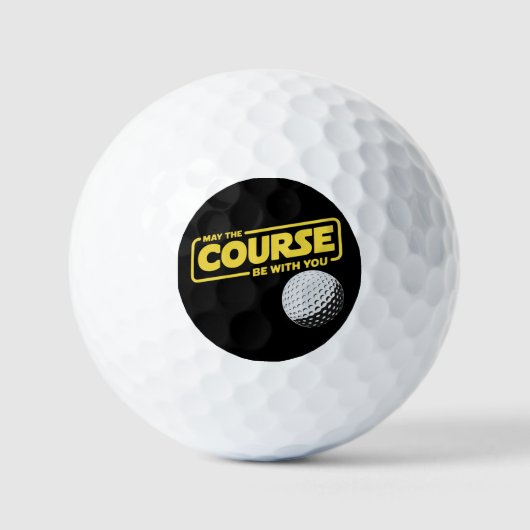 May The Course Be With You Funny Golf Golfing ゴルフボール (正面)
