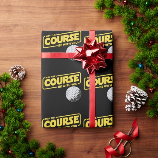 May The Course Be With You Funny Golf Golfing ラッピングペーパー (クリスマスギフト)