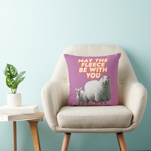 May The Fleece Be With You Throw Pillow クッション (椅子)