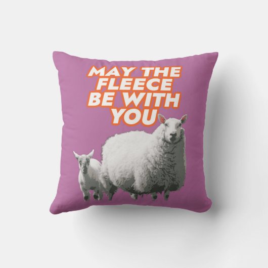 May The Fleece Be With You Throw Pillow クッション (裏面)