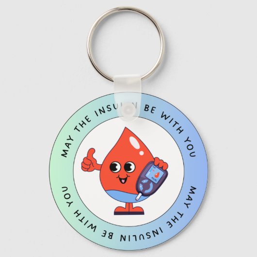 May the Insulin Be With You – Funny Keychain キーホルダー (裏面)
