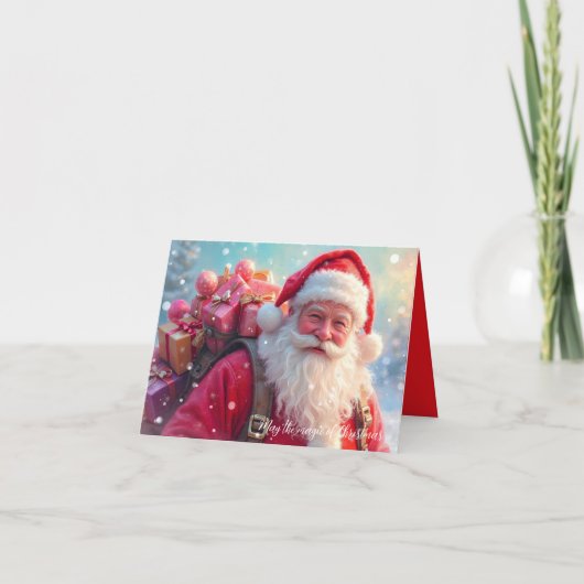 May the Magic of Christmas Santa Greeting Card カード (正面)
