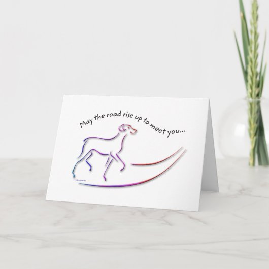 May the Road Up w/Dog greeting card カード (正面)