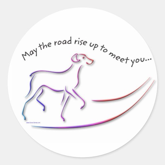 May the Road Up w/Dog stickers ラウンドシール (正面)