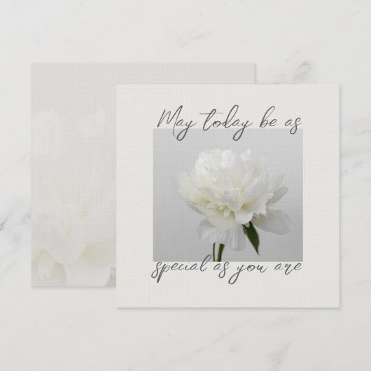 May Today Be as Special as You Aesthetic Peony カード (正面/裏面)
