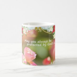 May you always be protected by God's love コーヒーマグカップ