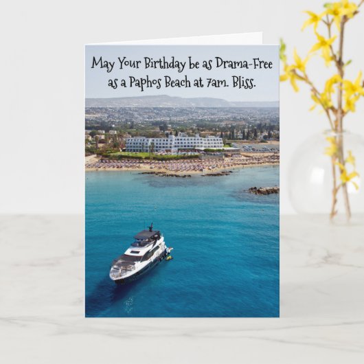 May Your Birthday be as Drama-Free as a .... カード (黄色い花)