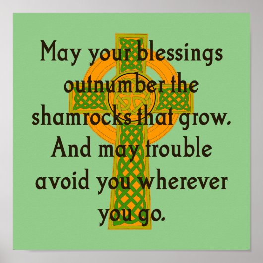 May Your Blessings Outnumber - Irish Quote  ポスター (正面)
