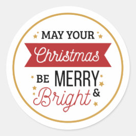 May Your Christmas Be メリー & Bright Sticker Seales ラウンドシール