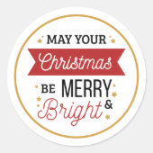 May Your Christmas Be メリー & Bright Sticker Seales ラウンドシール (正面)