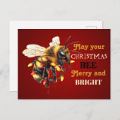 May Your Christmas BEE Merry and BRIGHT ポストカード (正面/裏面)