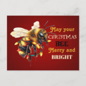 May Your Christmas BEE Merry and BRIGHT ポストカード (正面)