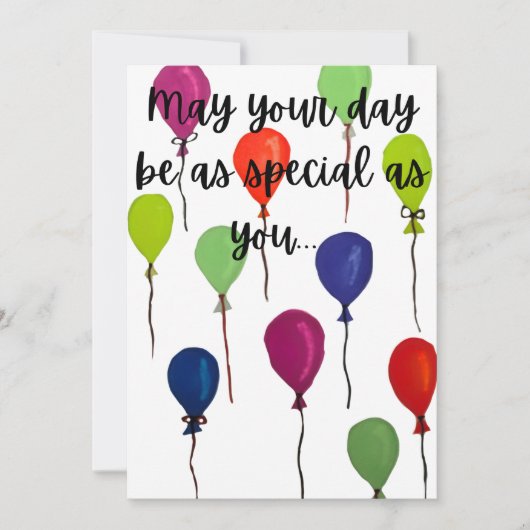 May your day be special colourful balloons サンキューカード (正面)