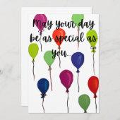 May your day be special colourful balloons サンキューカード (正面/裏面)