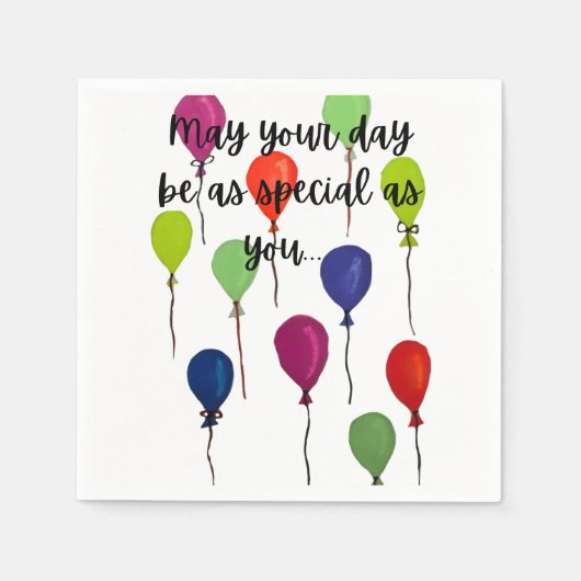 May your day be special colourful balloons スタンダードカクテルナプキン (正面)
