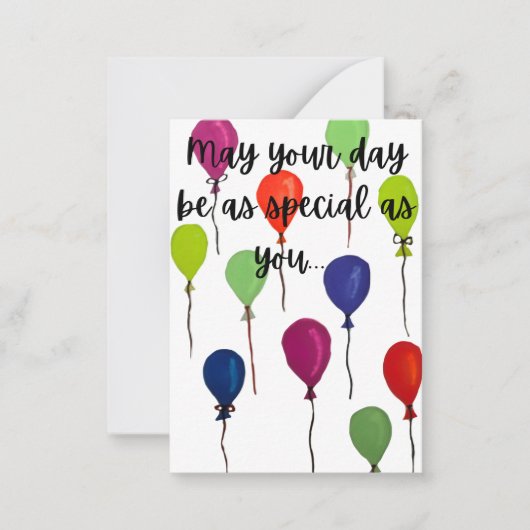 May your day be special colourful balloons ノートカード (正面)