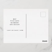 May your days be merry and bright gold stars 箔シーズンポストカード (裏面)