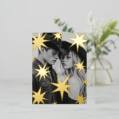 May your days be merry and bright gold stars 箔シーズンポストカード (立ち正面)