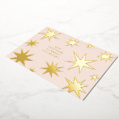 May your days be merry and bright gold stars pink 箔招待状 (回転した状態)