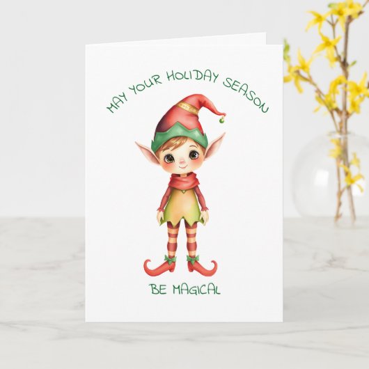 May Your Holiday Season be Magical カード (黄色い花)