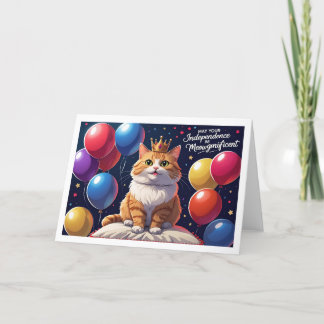 May Your Independence Meowgnificent - Cat サンキューカード