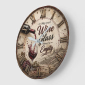 May Your Wine Glass Never Be Empty ラージ壁時計 (傾斜)