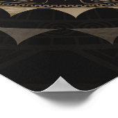 Mayaカレンダーグリフパステル金ゴールドオン茶 ポスター (角)