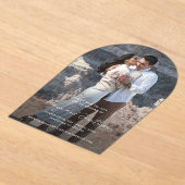 Mayaシンプルフォトモダンウェディング日付の保存 アクリル招待状 (レイダウン)