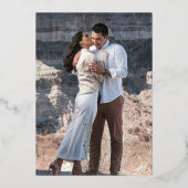 Mayaシンプルフォトモダンウェディング日付の保存 箔招待状 (裏面)