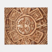 Maya異教のオーナメントのTribeテクスチャ フリースブランケット (正面(横))