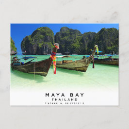 Maya Bay Thailand Coordinatesポストカード ポストカード