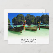 Maya Bay Thailand Coordinatesポストカード ポストカード (正面/裏面)