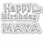 Maya Happy Birthday silver Aufkleber Sticker シール (正面)
