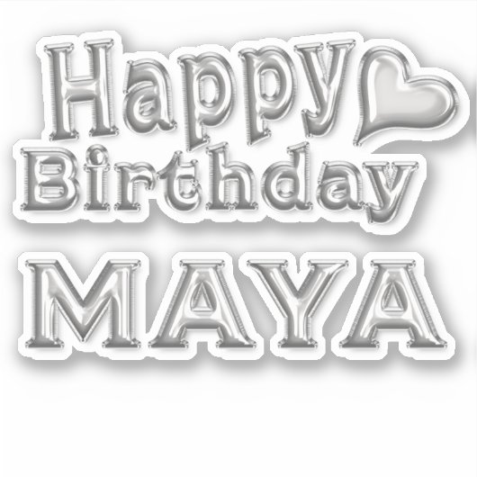 Maya Happy Birthday silver Aufkleber Sticker シール (正面)