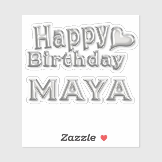 Maya Happy Birthday silver Aufkleber Sticker シール (シート)
