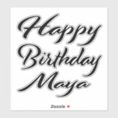 Maya Name Vorname black Sticker Geburtstag シール (シート)
