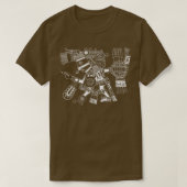 Maya patron deity Tezcatlipoca warrior Aztec India Tシャツ (デザイン正面)