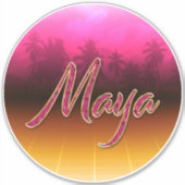 Maya Vorname Name golden pink Aufkleber Sticker シール (正面)
