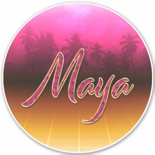 Maya Vorname Name golden pink Aufkleber Sticker シール (正面)