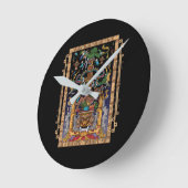 Mayan Astronaut King Pakal ラウンド壁時計 (傾斜)